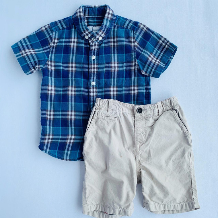 Burberry B-Burberry, 3Y, s/s cotton button shirt short