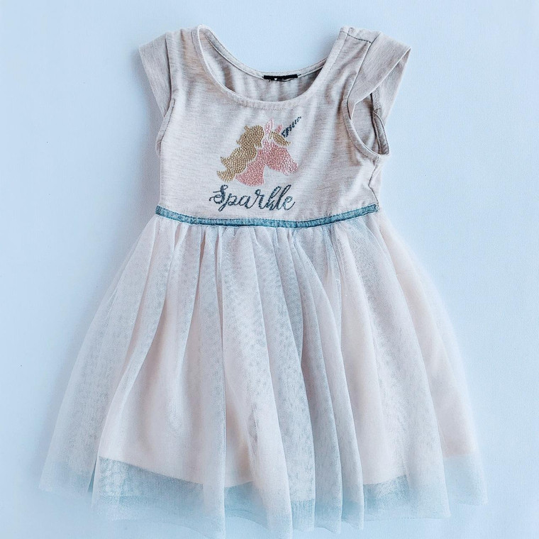 Little Lass G-Little Lass, 2Y, s/s cotton knit/tulle dress