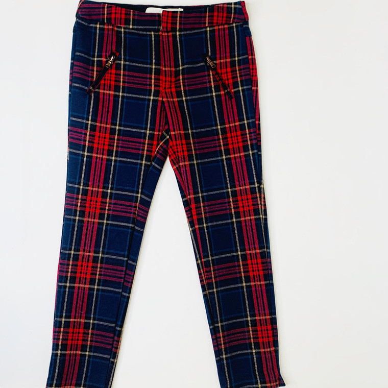 Blue/Red Plaid Zippered, front