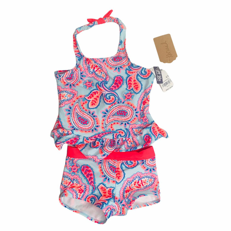 NEW Blue/Hot Pink Paisley, front