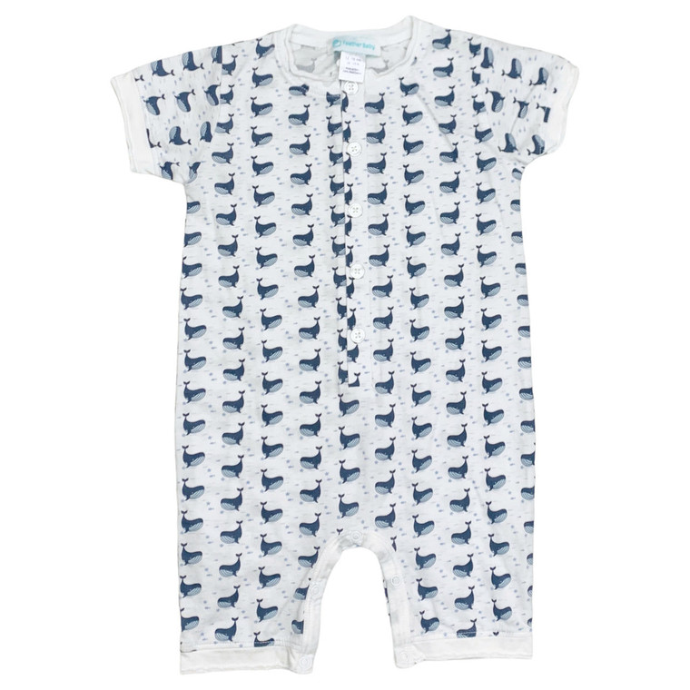 Feather Baby B06-Feather Baby, 12-18M, s/s pima cotton short romper
