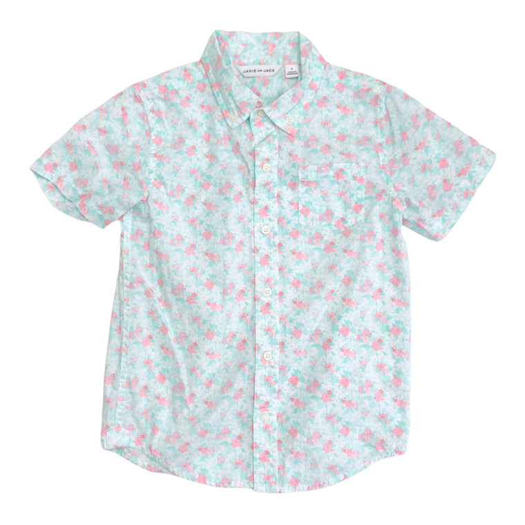 White/Teal/Pink Floral, front