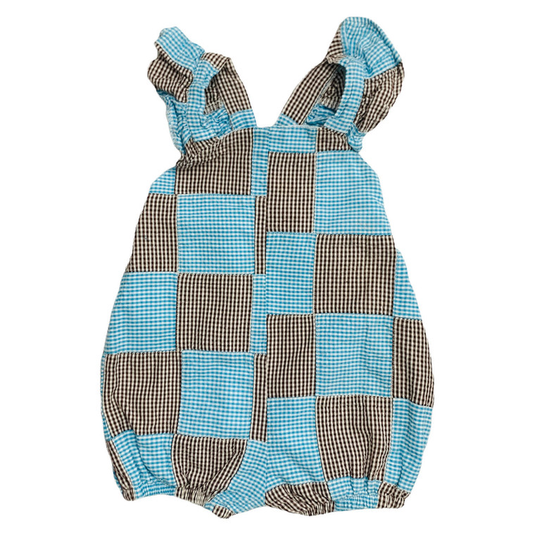 Brown/Turquoise Gingham Patchwork, front