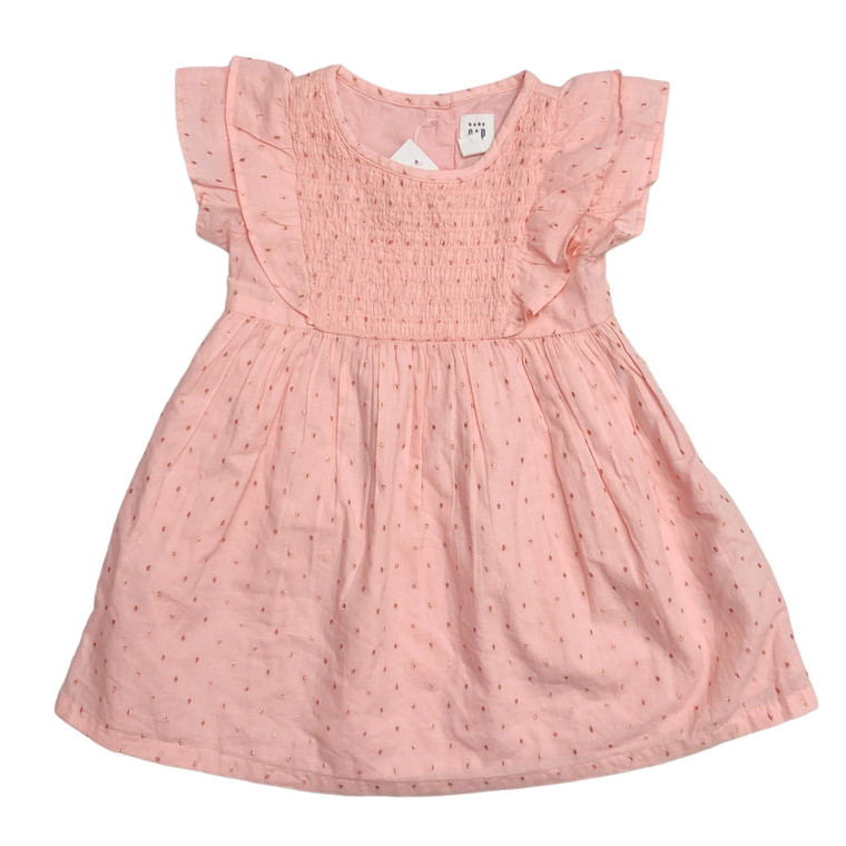 NEW Pink Glitter Smocked, front