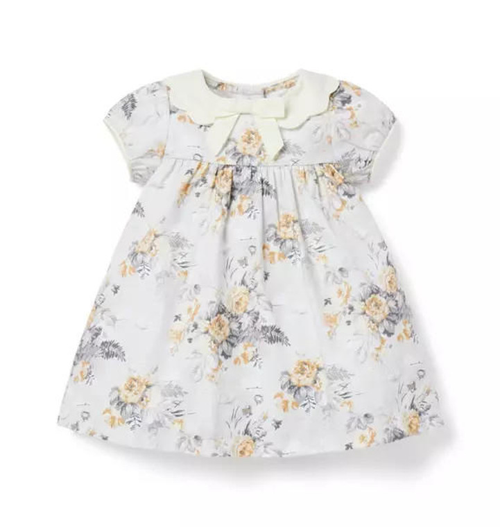 Gray/Peach Floral Swan, front