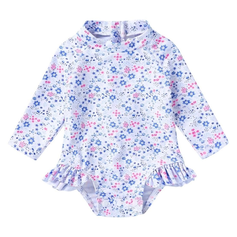 G06-Younger Tree, 6-12M, l/s one piece swimsuit rash guard