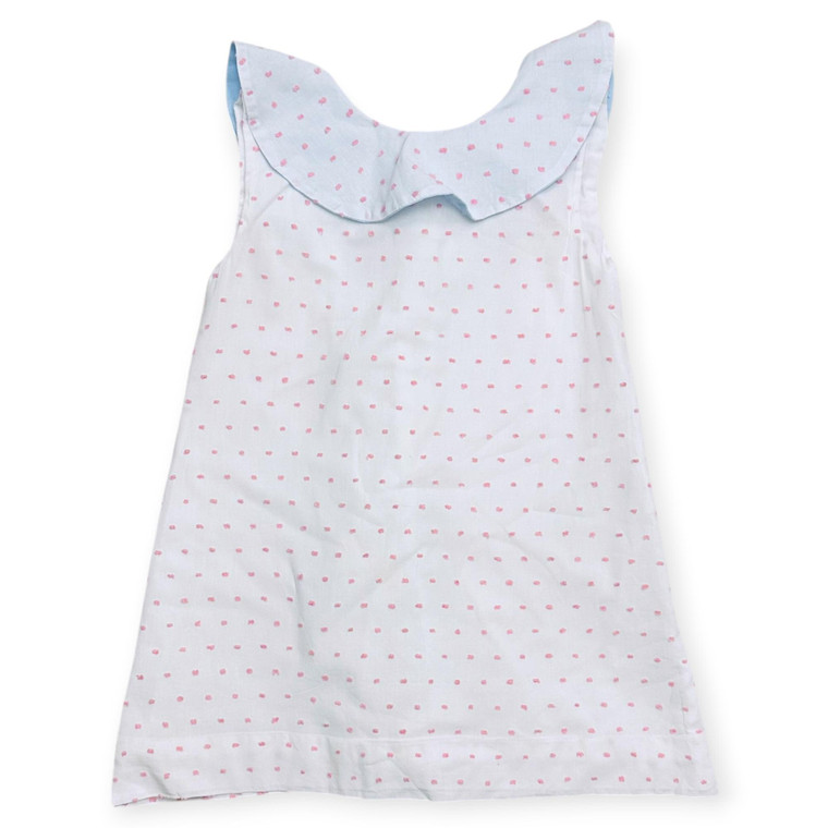 G06-C&L Cecil & Lou, Size 2Y, 0/s cotton dress, White/Pink Dots