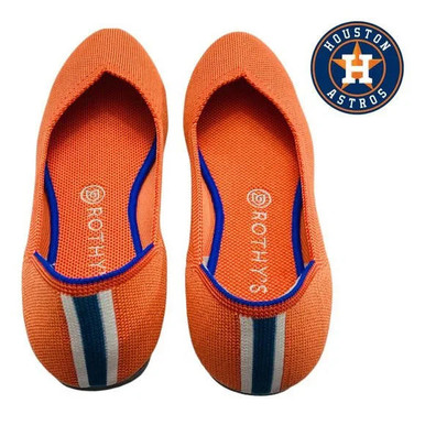 Round Toe Rothys Used Shoes G-Rothy's, 9, The Flat Orange And Blue