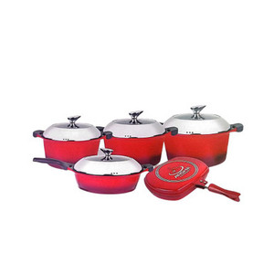 Arshia 10PCS Die Cast Cookware Set CO612 Red Arshia 10PCS Die Cast Cookware Set CO612 Red