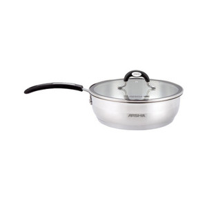 Arshia Stainless Steel Frypan long Handle with 2 Lids 24 cm Arshia Stainless Steel Frypan long Handle with 2 Lids 24 cm