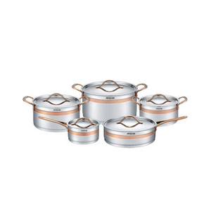 Arshia 10 pcs Rose Gold Stainless Steel Cookware Set Arshia 10 pcs Rose Gold Stainless Steel Cookware Set