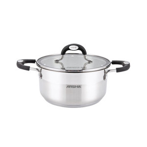 Arshia 20cm Stainless Steel Casserole with 2 lids Arshia 20cm Stainless Steel Casserole with 2 lids