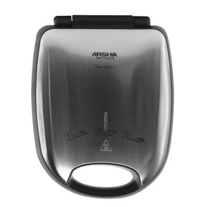 Arshia Sandwich Maker with 3 interchangeable plates 1200watt Black Arshia Sandwich Maker with 3 interchangeable plates 1200watt Black
