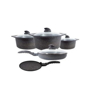 ARSHIA GRANITE CAST ALUMINIUM COOKWARE 9 PIECE SET ARSHIA GRANITE CAST ALUMINIUM COOKWARE 9 PIECE SET