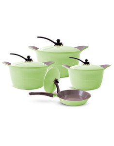 Arshia 8PCS Ceramic Cookware Set Green Arshia 8PCS Ceramic Cookware Set Green