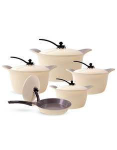 Arshia 10PCS Cookware Set Cream Arshia 10PCS Cookware Set Cream