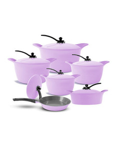 Arshia 12PCS Ceramic Cookware Set Lavender Arshia 12PCS Ceramic Cookware Set Lavender