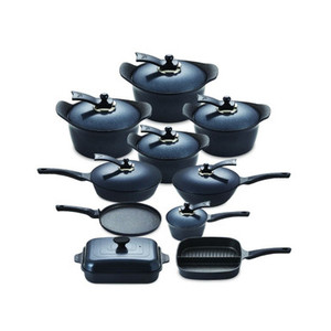 ARSHIA GRANITE CAST ALUMINIUM COOKWARE SET 18PCS GREY ARSHIA GRANITE CAST ALUMINIUM COOKWARE SET 18PCS GREY