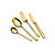 Arshia Gold Matte Cutlery 24pc Set with Stand TM1401GS