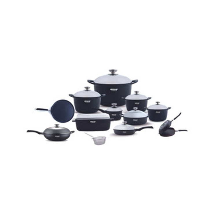 Arshia Premium Die Cast Cookware 22pc Set Nonstick Coating