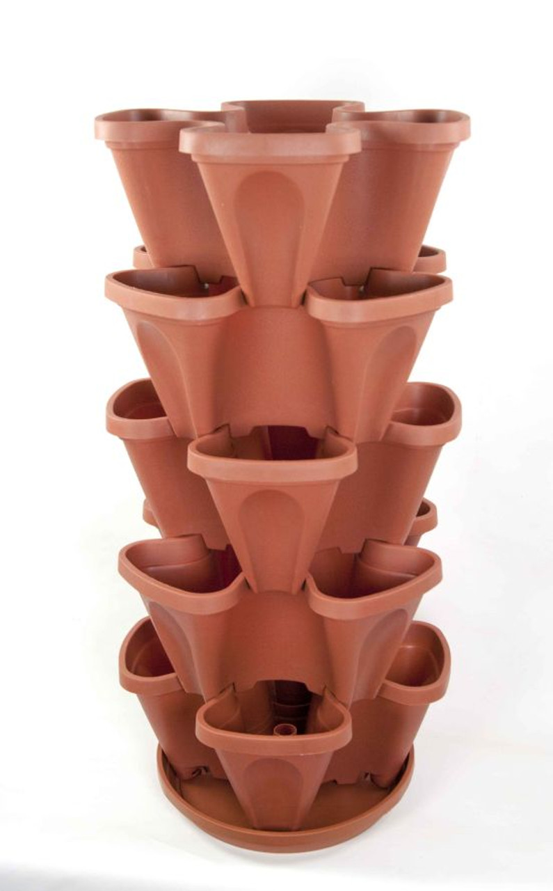 Stackable Pots 5 Tired Planter Hydroponics Flower Herb Patio Self