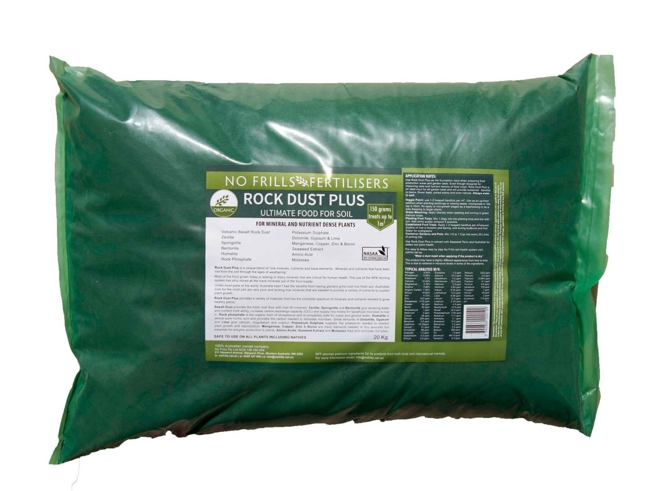 Copy Of Rock Dust Plus 10kg Bag No Frills Certified Organic