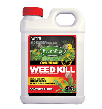 Glyphosate Weed Kill 100g/L Concentrate 1L Brunnings Garden Weeding Killer