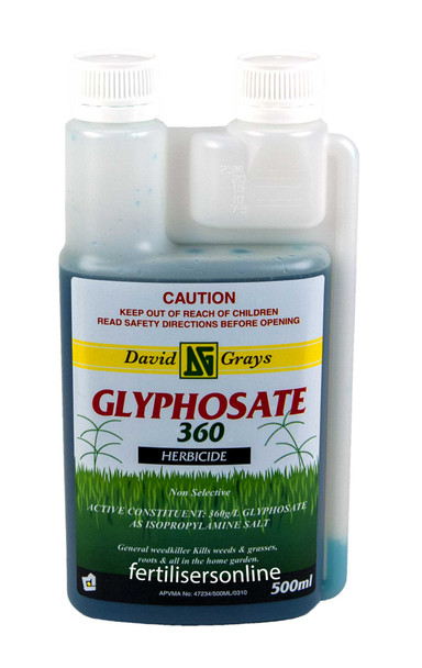 Glyphosate Weed Kill 360 g/L Concentrate 500mL David Grays Path Herbicide Garden