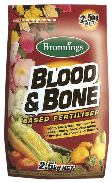 Blood and Bone Based Fertiliser 2.5kg Brunnings Natural Fertilizer Garden