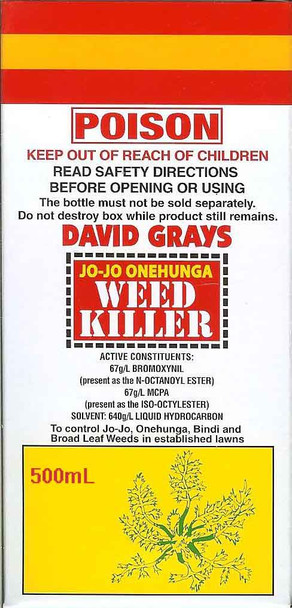 Weed Killer Jo-Jo Onehunga Buffalo & Kikuyu Safe 500mL David Grays Lawn Turf