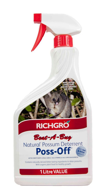 Beat-A-Bug Poss Off 1L Richgro Possum Animal Natural Organic Repellent No Poison