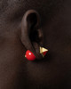 Boucle d’oreille doree laque rouge Chris Gold Red