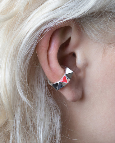 Earcuff argente et email Mick silver