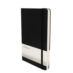 Reotemp Black Hard Cover Ruled Large Notebook (5" x 8.25")