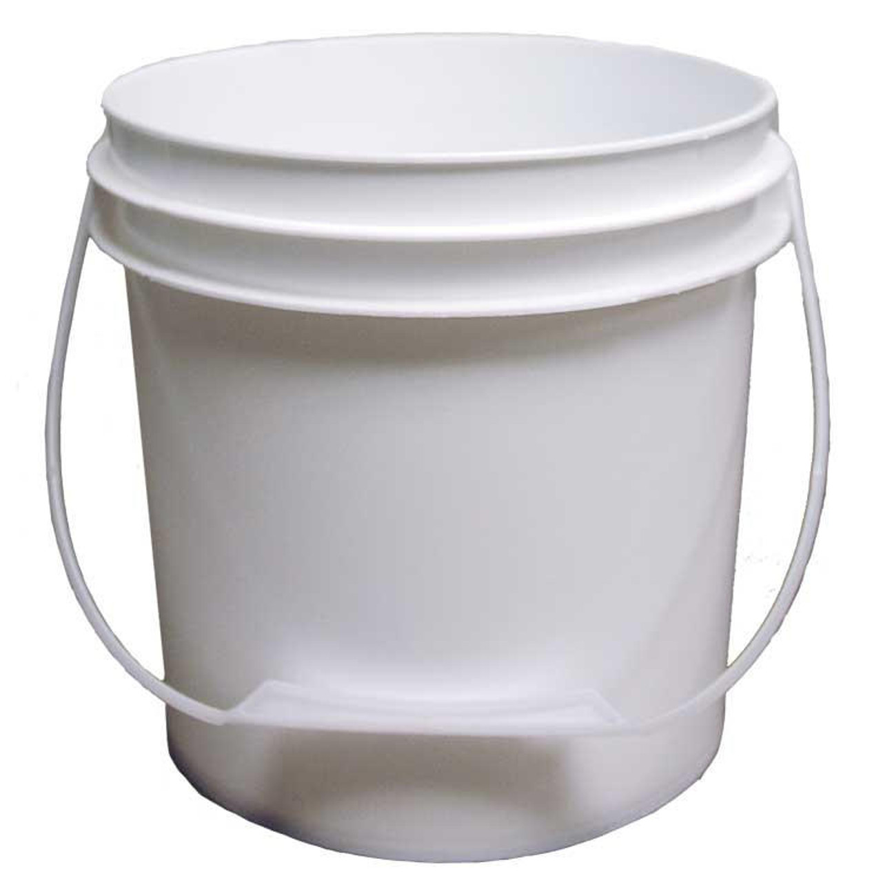 1 Gallon Plastic Bucket, Open Head, Tear Tab Lid - White