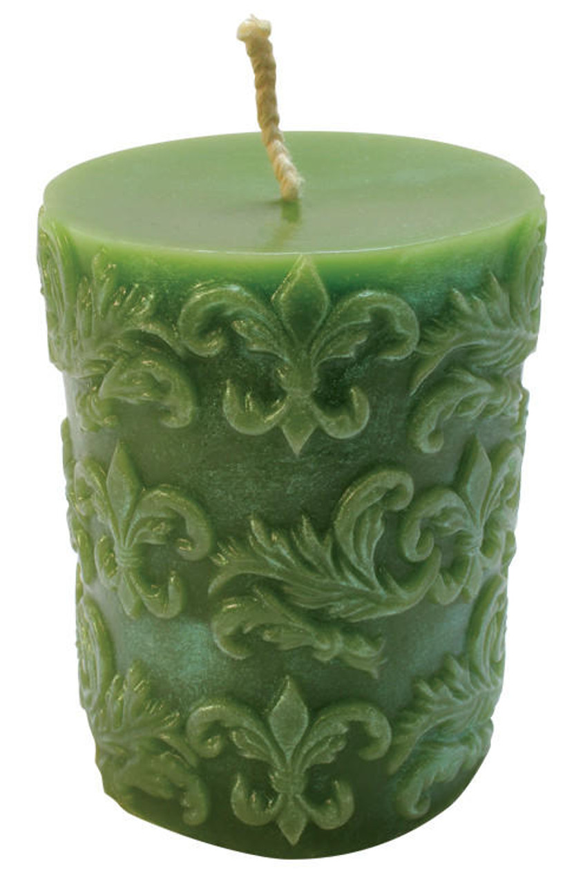 Fleur de Lis Cylinder Beeswax Candle Mold by Mann Lake
