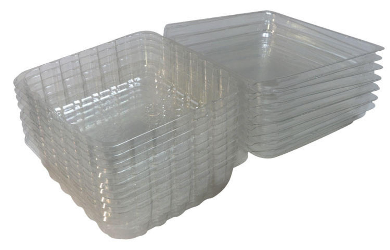 16 Pack Small Containers Clear Plastic Boxes with Hinged Lids 