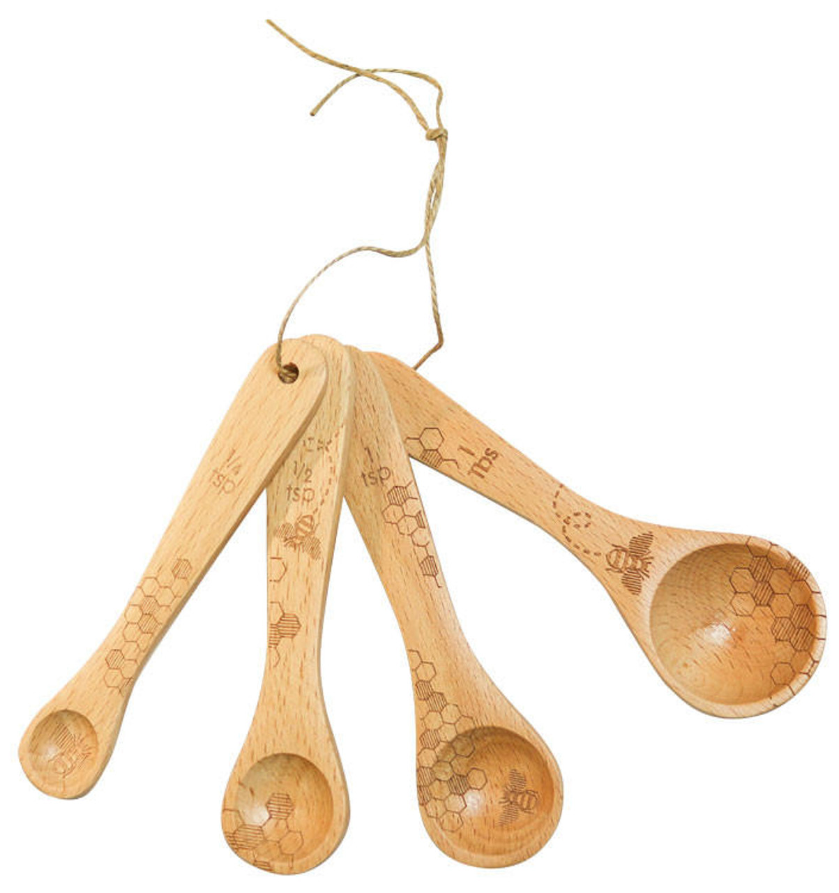 Silicone & Beech Wood Measuring Spoon Set