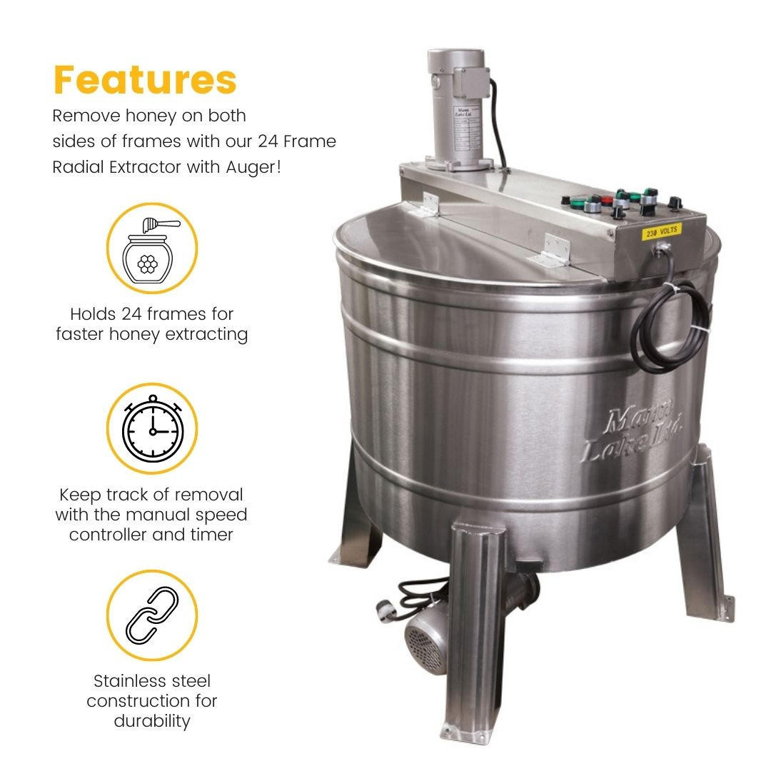 24 Frame Radial Extractor with Auger | Mann Lake Ltd.