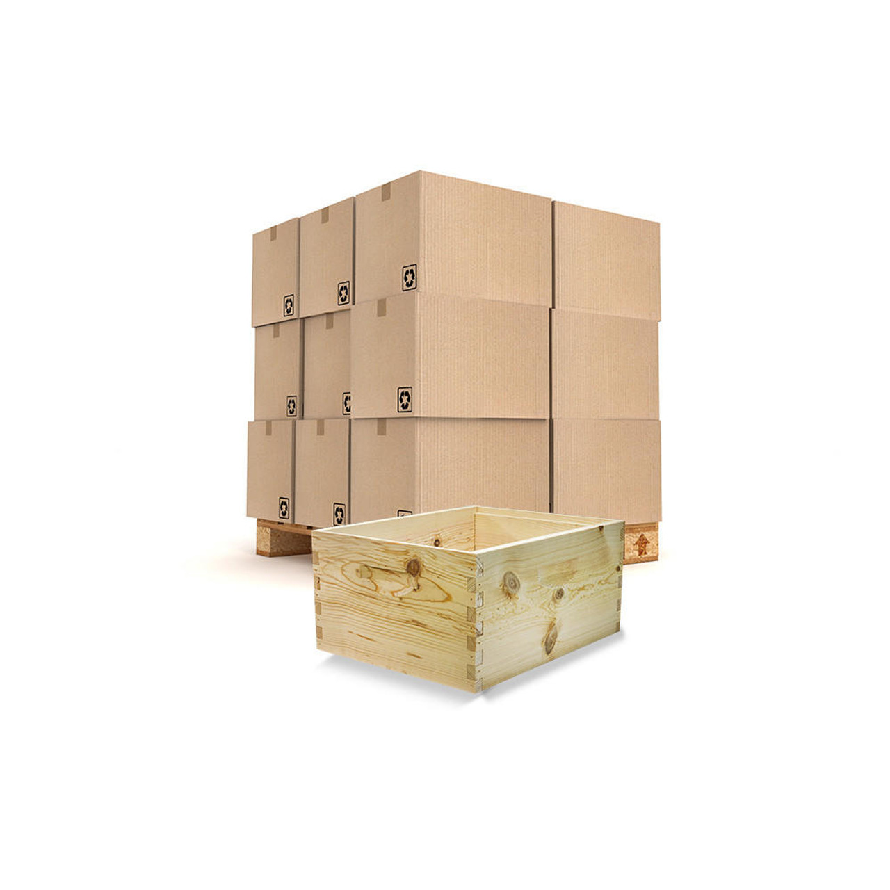 Bulk Unassembled 9 5/8 Budget Grade Deep Hive Box, 36+ Boxes