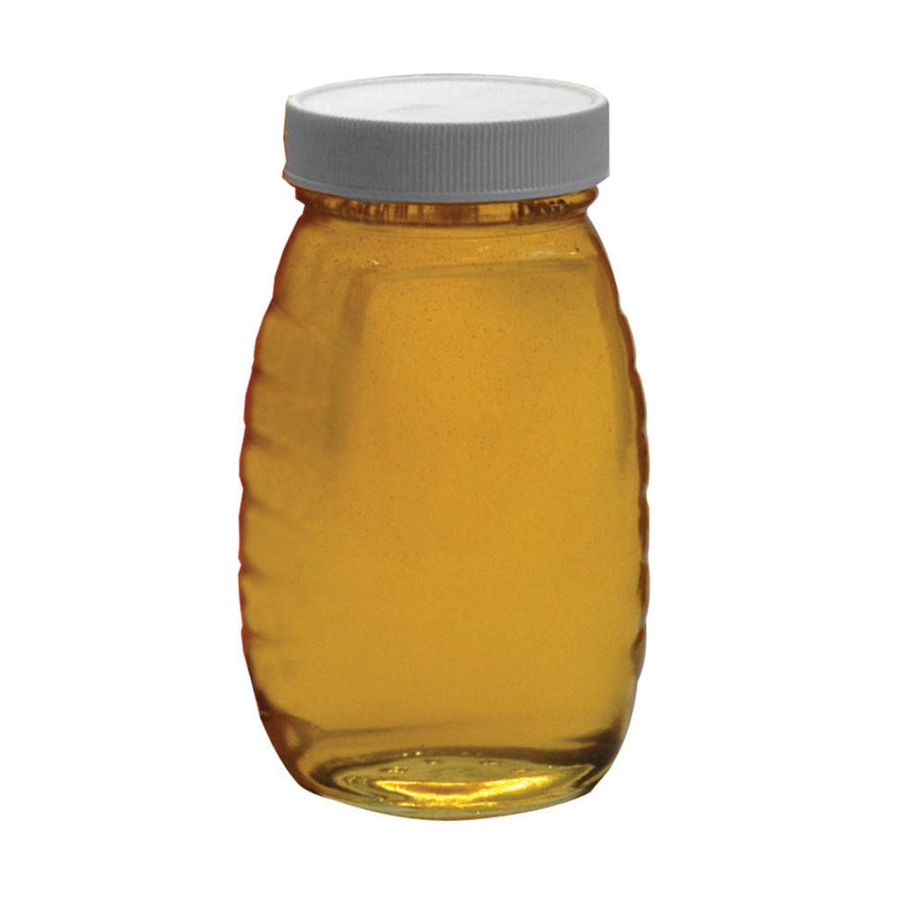 Ø 1 lb. QUEENLINE Glass Bottle INCLUDES White Metal Lids, 24 pk. - Dogwood  Ridge Bees