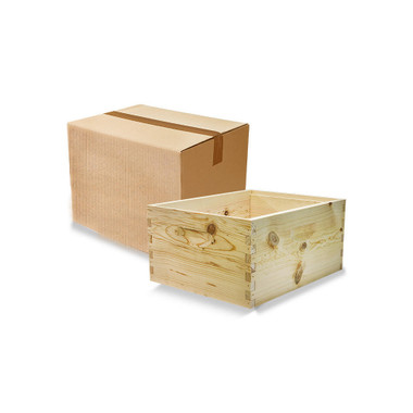 Unassembled 9 5/8" Budget Grade Deep Hive Box, Case of 5