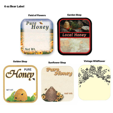 6 oz Bear Labels for Honey Bottles, 250 pk,Z622, Mann Lake Ltd.