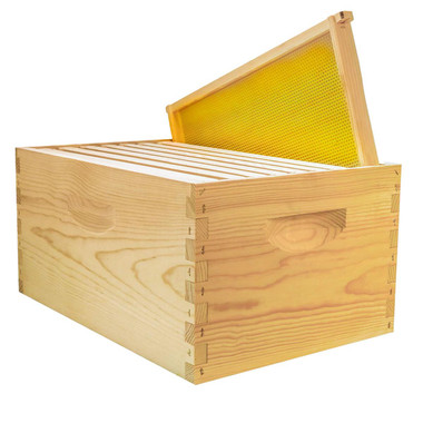 Assembled 9 5/8" 10 Frame Deep Hive Body with Assembled Frames and Max Wax Rite-Cell Premium Foundation, Pallet of 54