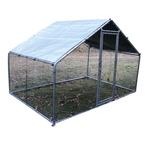Galvanized Walk In Chicken Run with Roof