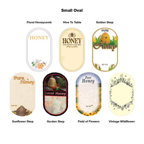 Small Oval Honey Jar Labels (250-pack)