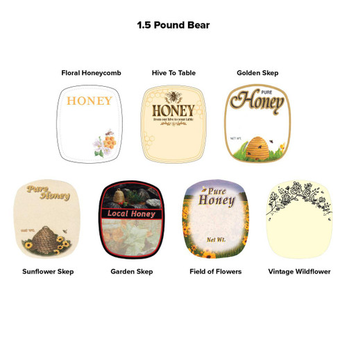 1 1/2 lb Bear Labels for Honey Bottles, 250 pk
