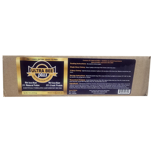 Ultra Bee Plus Patties with Natural Pollen, 10 lb
