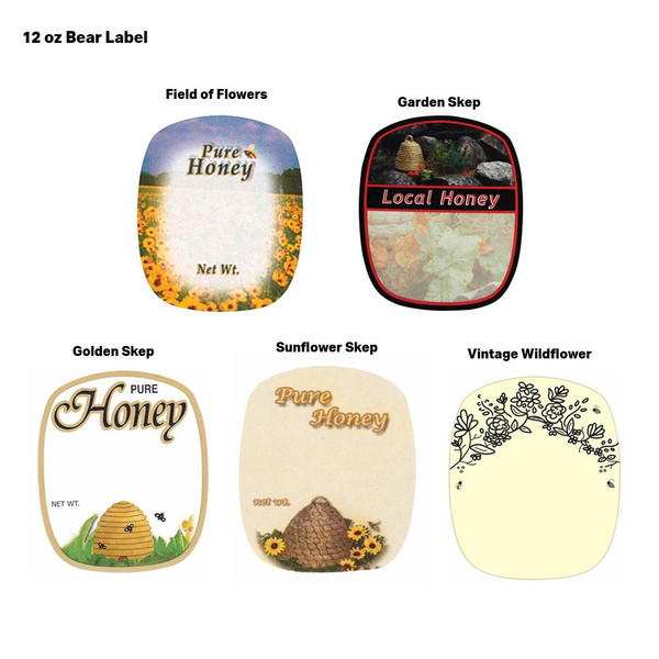 12 oz Bear Labels for Honey Bottles, 250 pk,Z122, Mann Lake Ltd.