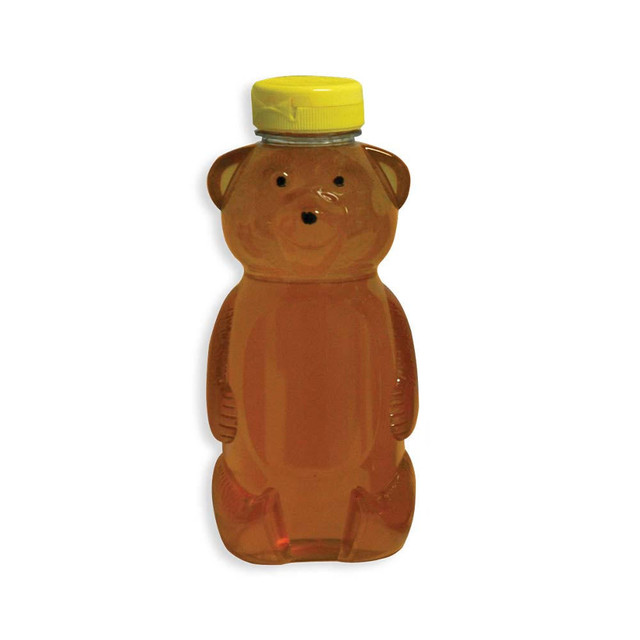 美容液 bear.bear 8oz Honey Bear Bottles with Yellow Cap - 24 Pack | Mann Lake